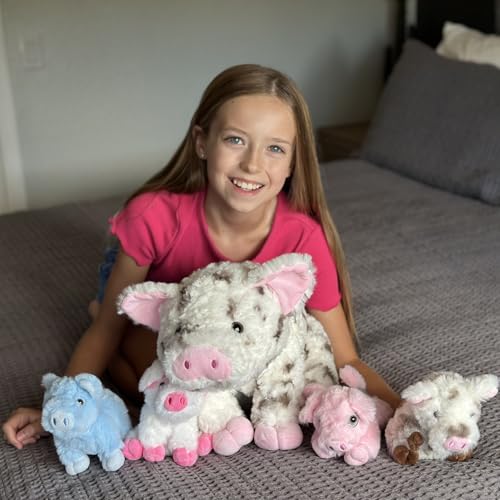 Image of Pig Stuffed Animal with 4 Baby Piggy Toys, Spotted Pig Plush, 16 inch