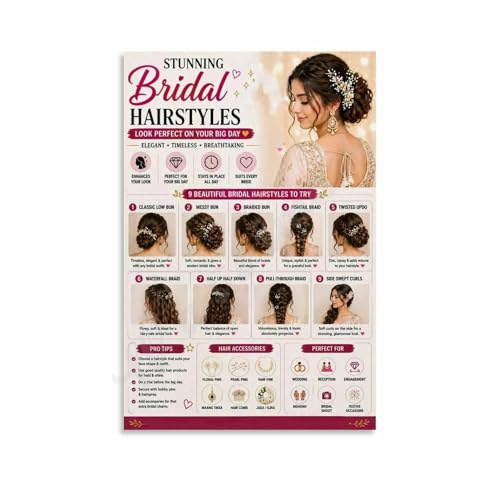 Bridal Hairstyles Hair Salon Bridal Decoration Studio Wall Poster Canvas