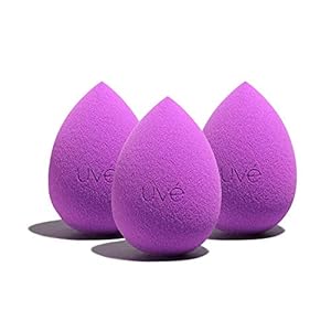 UVé Beauty Sponge Makeup Blender 3 Pack – Violet Makeup Sponges for Blending Foundations, Powders & Creams – Concealer Applicator Offers Full Coverage Vegan & Cruelty-Free Stays Clean Longer