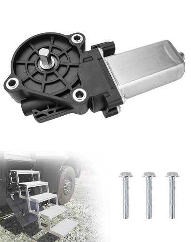 Radvik RV Step Motor Compatible with Kwikee Lippert Electric Steps Series 22-41 Replacement for 676061 379147 1101428 369506 12V DC High Torque Entry Step Gear Motor for Motorhomes with 3 Bolts