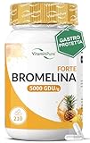 Bromelina Forte 5000 GDU/g, 210 Capsule Gastro-Resistenti (Fino a 7 mesi di Fornitura) Estratta naturalmente dall'Ananas - VitaminPure