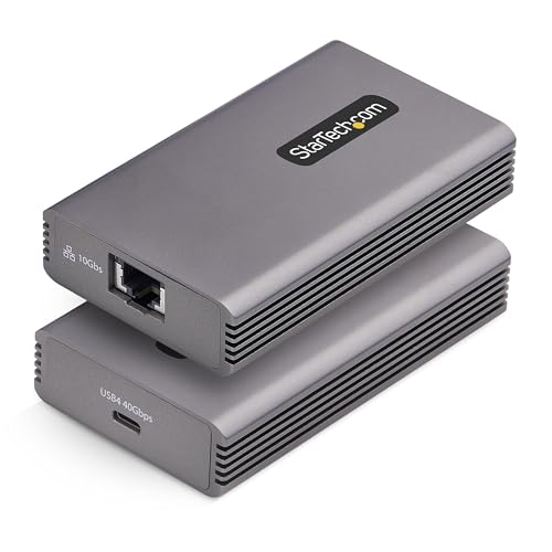 Image of StarTech 10GbE USB4 Ethernet Adapter, Thunderbolt 3 /4 /5, Multi-Gigabit, TAA | External 10Gb Network Card, 10 /5 /2.5 /1Gbps /100Mbps, Thunderbolt 3 /4 /5 Compatible, Windows & Mac