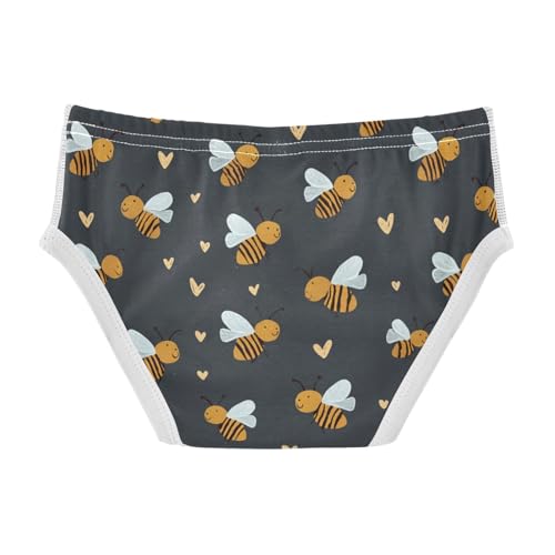Wusikd Cute Bees Boys' Underwear Cotton Hearts Boys Briefs Soft Toddler Underwear 2T2