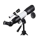 Este telescopio refractor de 60x350 es un telescopio compacto y universal con una calidad de imagen brillante y un gran poder de aumento. Es adecuado para observaciones astronómicas y para uso terrestre como un potente telescopio de localización, con un diámetro de lente objetivo de 2,36 pulgadas y totalmente multicapa, por lo que tiene imágenes muy claras incluso en condiciones de poca luz.