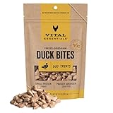 Vital Essentials Freeze Dried Dog Treats | Duck Bites, Single Protein | Premium Quality | Grain Free Training Treats for Dogs, 5.5 oz Bag