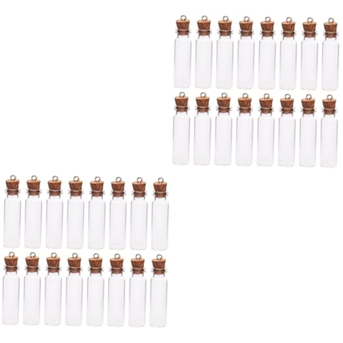 Amosfun 2 Set Mini Bottiglia Dei Desideri Coperchio Di Sughero Decorazioni Per Bottiglie Vaso Da Farmacia Fiala Barattolo Dei Desideri in Bottiglia Dei Desideri in 50 Pezzi * 2