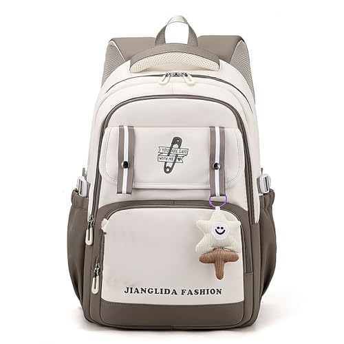 BASICPOWER School Backpack for Teen Girls Boys, Large Capacity Casual Daypack BookBags Light Weight