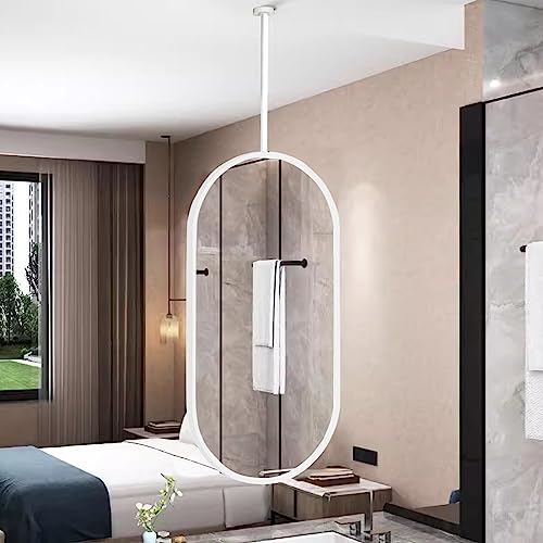 Miroir de salle de bain gain de place cadre métal blanc 40x70
