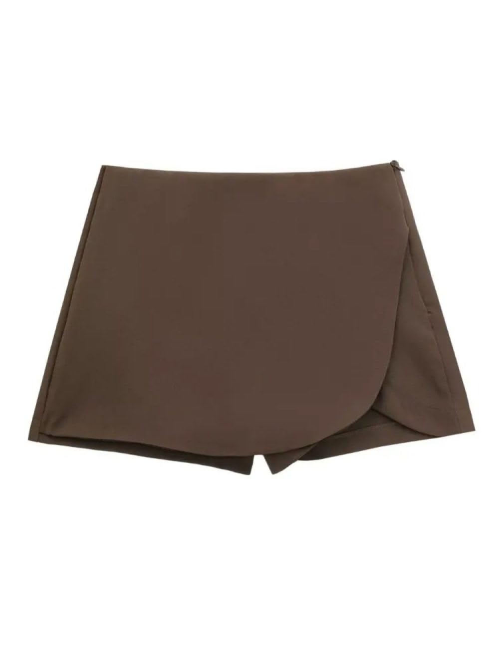 Falda Corta De Mujer - Pantalones Cortos para Mujer, Falda De Verano Vintage De Cintura Alta con Cremallera Lateral, Pantalones Cortos para Mujer, Pantalones Cortos Rectos Elegantes