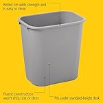 Rubbermaid Commercial Products Resin Wastebasket/Trash Can, 7-Gallon/28-Quart, Gray, Plastic, for Bedroom/Bathroom/Office, Fits Under Desk/Sink/Cabinet - Image 4