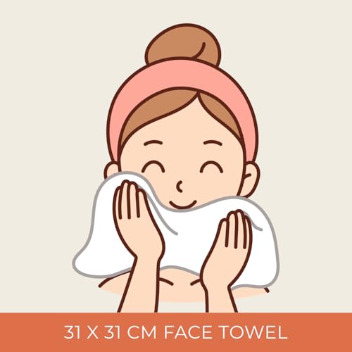 Image of HAMELIN The Ezra Waffle Face Towel Set | Cotton Lightweight Anti Microbial & Water Absorbent | Softer Touch Quick Drying Towels | Durable & Long Lasting | Pink | 31 cm x 31 cm | Pack of 2