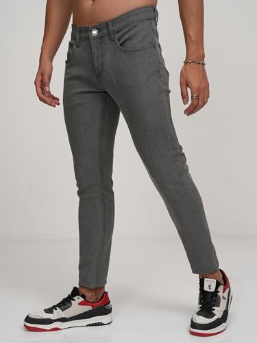 Image of Highlander Men's Slim Fit Jeans | Cropped Length | Jeans for Man | Stylish Casual Wear for Everyday Comfort