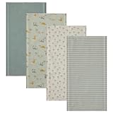 Cudlie 4 Pack Receiving Blankets: Ultra-Soft Essentials for Baby Boys and Girls, Swaddling, Cuddling and Nursing. Multipack for Infants, Newborns and Babies. Perfect for Baby Showers and Everyday