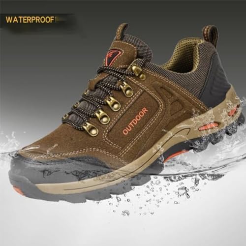 Duddle Orthopedic Shoes for Men, Duddle Orthopedic Genuine Leather Shoes, Men's Comfy Arch Support Waterproof Lightweight Handmade Orthopedic Walking Shoes Sneakers (Khaki,45/US10)3