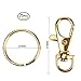 Coolrunner 50 Pcs Gold Lobster Claw Clasp Keychain, Includes 25Pcs Swivel Clasps Lanyard Snap Hook Lobster Claw Clasp and 25Pcs Keychain Rings (Gold)