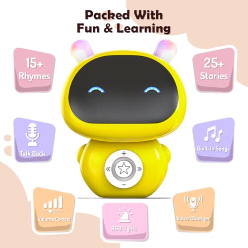 Image of Storybot | Robot Toy for Babies, Toddlers & Kids | USB Rechargeable Type-C & In-built Music | Popular Bedtime Stories, Rhymes & Songs | Best Gift for Boys & Girls 6+ Months (Yellow)
