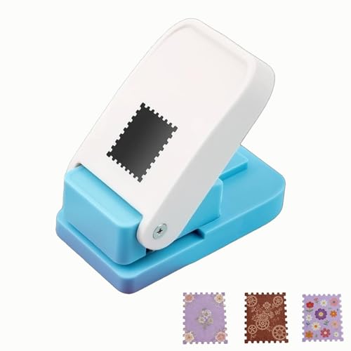 Image of 1X0.8inch Rectangular Postage Stamp Puncher,Lever Action Paper Punch for Scrapbook Supplies Crafting Card Making