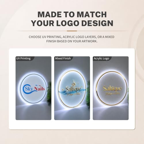 Image of Custom LED Backlit Acrylic Logo Sign for Business Office Reception Wall | Premium Halo Lighting, Precision Laser Cut, Business Logo Sign, Indoor Branding, Multiple Sizes, Easy Installation