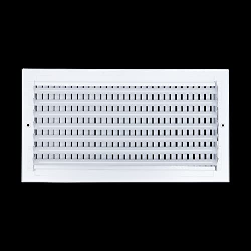 Fits 16x8 Duct Opening 1 Way Steel Air Supply Diffuser by Handua | Register Vent Cover Grille for Sidewall and Ceiling | White | Outer Dimensions: 17.75" X 9.75" by Handua - Used condition - Image 5