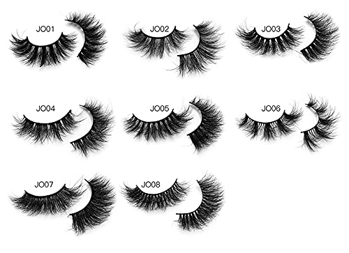 Hbzgtlad 7Pairs 3D Mink Dramatic Volume Lashes Bulk Faux Thick Long Wispy Natural Mink Lashes Pack Short Wholesales Natural False Lashes (Jo06) #TOP4