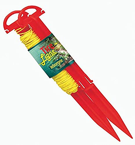 Leborgne, Tire-Ligne Simple, Cordelette en Nylon, Longueur: 30 M, Plastique, pour Tirer au cordeau afin de Tracer des sillons rectilignes et réguliers, Cordelette en Nylon 30 m, Manche percé