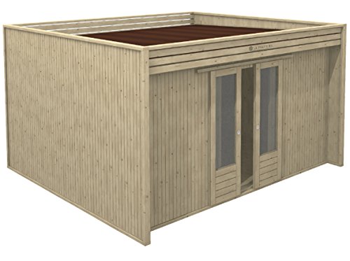 La Pratolina Casetta Moderna da Giardino 4x3 Legno di Alta qualità Modello CUBO ad Uso ricovero Attrezzi, bricolage, spogliatoio