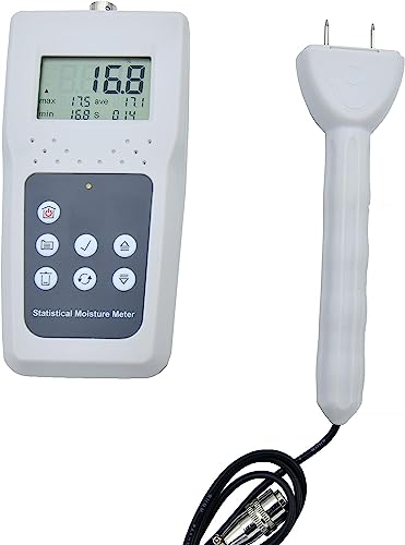 CNYST Portable Paper Moisture Meter Paper Moisture Analyzer with Measuring Range 5-95%(CD00) Resolusion 0.1 Accuracy ± 0.5% n Storing Statistics Function Multi-parameter LCD Digital Display