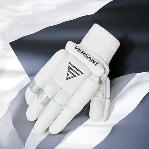 Image of VERSANT PRO DG Cricket Batting Gloves (PITTARD Leather Palm White, Men Size, Right Handed)