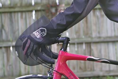 Bar Mitts Cold Weather Road Bicycle Handlebar Mittens fits Shimano Shifters with Externally Routed Shift Cables, Black, Large
