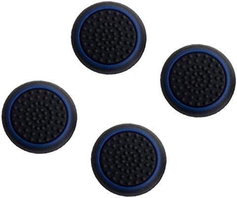 Eatech Anti-Slip Analog Thumb Stick Silicone Grip Cover Caps for Sony PS3 PS4 Playstation 4 Pro Slim, Xbox 360 One Controller | Pack of 4 Pieces - Black Blue