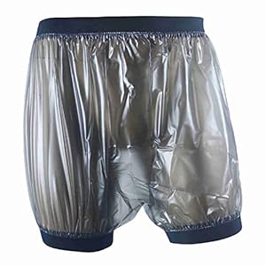 WXZQMZ Volwassen Incontinentie Pull-on Plastic Broek, Waterdichte Vinyl Incontinentie Broek, Wasbare Herbruikbare Geruisloze Volwassen Doek Luier, voor Incontinentie Blauw L