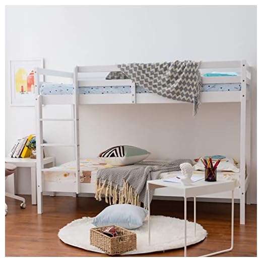 Panana Wooden bunk bed, 3ft single (white)