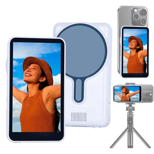 Image of 4K 30fps Wireless Vlog Selfie Back Camera Screen Monitor Mirror for iPhone /Android with Magnetic Bluetooth Remote Control,Smallrig Monitor,Content Creator Essentials,4.02 Inch, 1500Am Battery