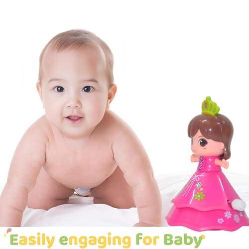 Image of Crackles Wind Up Spin Doll - Pack of 1 Dancing Princess Toys for Girls & Boys Age 3+ | Clockwork Baby Toy, Crawling Toy for Toddlers, Return Gift (Multicolor)