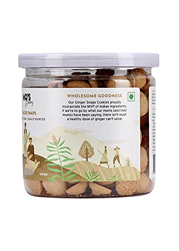 Image of Mo's Ginger Snaps,150 G | Vegan | Gut Friendly Ginger Snap Cookies For Kids And Adults | 100% Natural & Preservatives Free