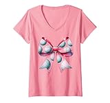 Photo Gallery donna coquette bow golf ball pattern festa della mamma nastro rosa mamma maglietta con collo a v Photo Gallery donna coquette bow golf ball pattern festa della mamma nastro rosa mamma maglietta con collo a v