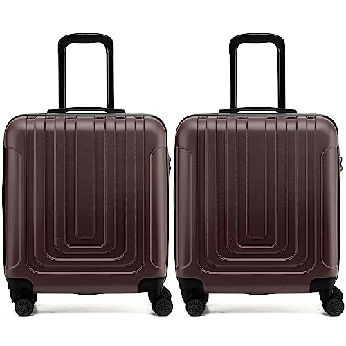 Flight Knight Premium Set of 2 Lightweight Cabin Suitcase - 8 Spinner Wheels - Built-in TSA Lock & USB Port - Luggage Approved for easyJet Flexi Fare Overhead Carry On - 56x45x25cm