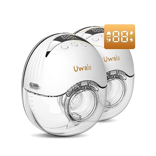 Image of UWALS Breast Pump Hands Free,Double Wearable Breast Pump for Breastfeeding, Wireless Electric Breast Pump with 4 Modes & 12 Levels, 210 ml / 7 oz Capacity, Portable Breast Pump-24MM/21MM/19MM,2 Pack