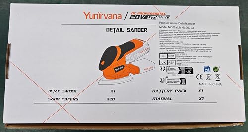 Yunirvana Cordless Sander 20V, Detail Sanders, 20Pcs Sandpapers,12000 RPM Sanders with Dust Collection System for Tight Spaces Sanding in Home Decoration, Battery and Charger Included 11 Yunirvana Cordless Sander 20V, Detail Sanders, 20Pcs Sandpapers,12000 RPM Sanders with Dust Collection System for Tight Spaces Sanding in Home Decoration, Battery and Charger Included - Image 11
