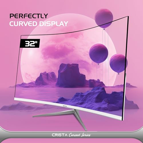 Image of Zebion 32 Inch (80 cm), FHD Curved Led Monitor Crista Series, IPS Panel, 1920x1080 Pixel with Max Resolution, HDMI, VGA, Wall Mountable, Fast Response Time, 3 Year Warranty