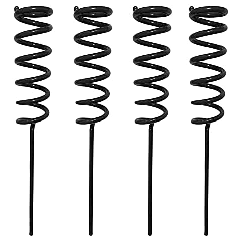 E-ONSALE Heavy Duty Spiral Fishing Rod Ground Support Stand Holder (Black/4 Packs) Cover