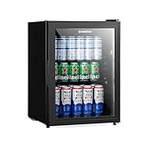Subcold Cave60 LED Glass Door Drinks Fridge for Wine & Beer | Mini Chiller | 54 Cans (Black)