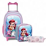 Mochila Infantil Rodinhas com Lancheira e Estojo | Kit Escolar 3 Peças, Ideal para Escola, Passeios e Viagens