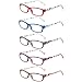 Reading Glasses 5 Pairs Fashion Ladies Readers Spring Hinge with Pattern Print Eyeglasses for Women (5 Pack Mix Color, 3.0)