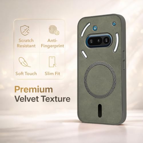 Image of Jkobi Leather Finish Back Cover Case for Nothing Phone 3A 5G (MagSafe Compatible Wireless Charging | Soft Touch | Camera Bump Protection)