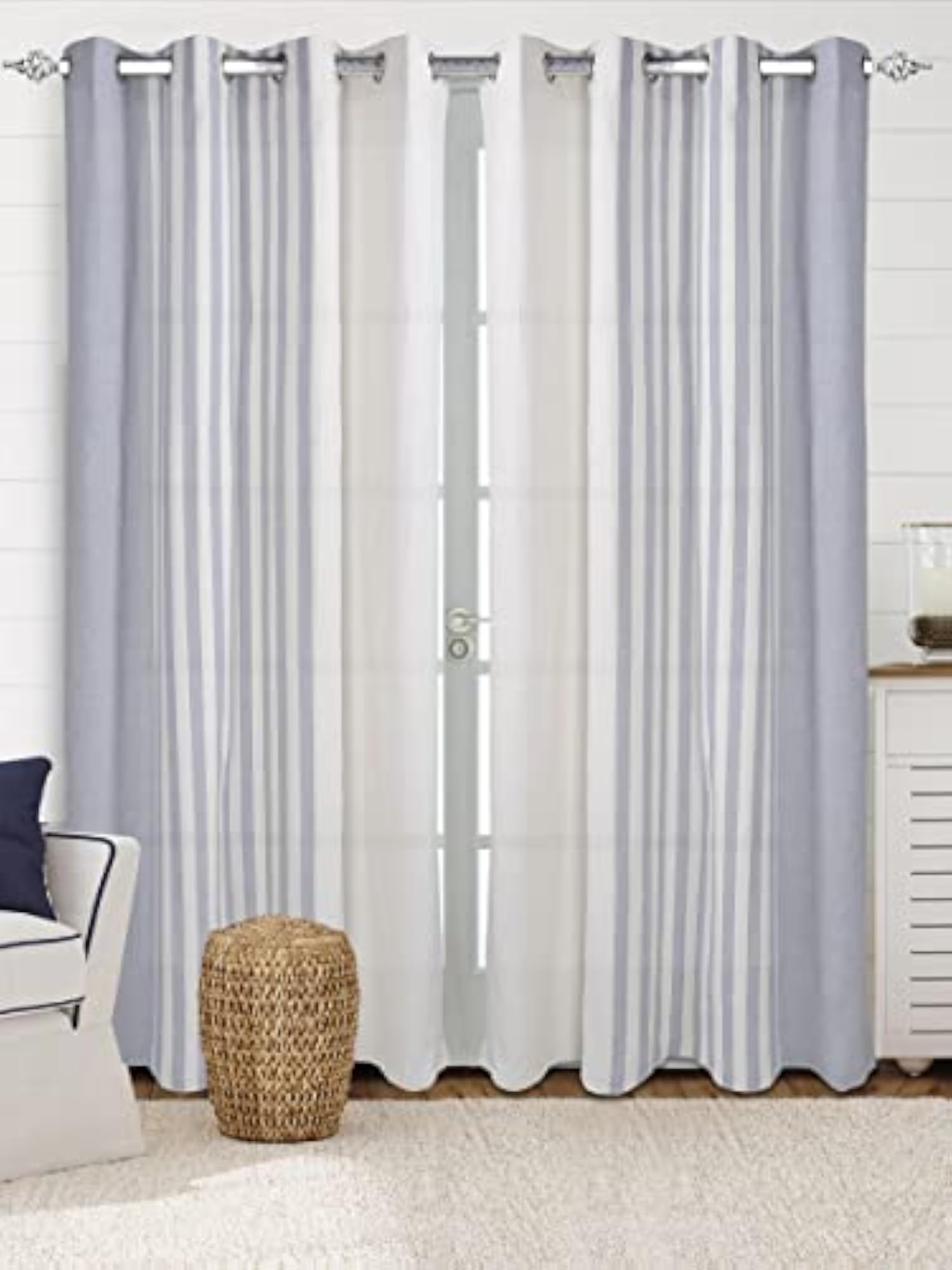 Balanced Room Darkening Door Curtain 2pc, Grey