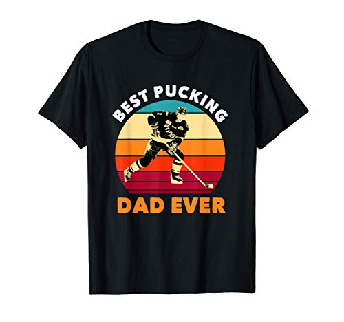 Best Pucking Dad Ever Cool USA Ice Hockey Sports Player Gift Maglietta