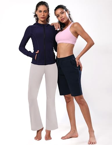 Image of BUBBLELIME 29 inch /31 inch /33 inch /35 inch /37 inch 3 Styles Women's High Waist Bootcut Yoga Pants Basic /Side Pockets Tummy Control Workout Flared