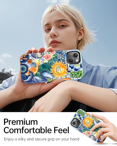 Coque iPhone 15 Plus antichoc fine compatible MagSafe motif collage fruits