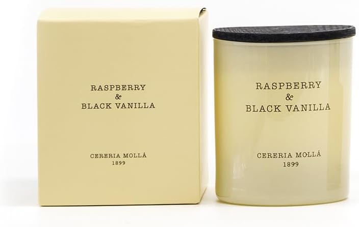 Cerería Mollá Boutique-Bougie Glass Plant Wax Lavender Vanilla Raspberry and Black